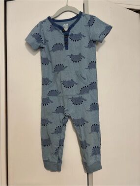 Child of Mine Blue Dinosaur Print One-Piece Romper 24 months baby boy